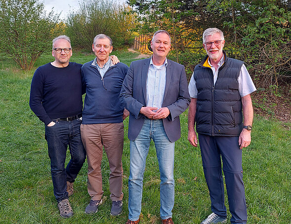 Christoph Waffenschmidt, Tony Rinaudo, Carsten Brodesser und Jürgen Köppe (v. l. n. r.) freuten sich über die gelungene Veranstaltung.